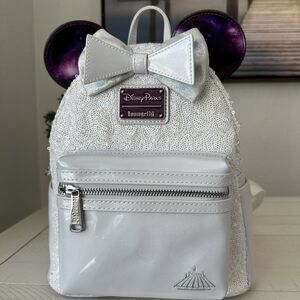 NEW Disney Minnie Mouse Main Attraction Space Mountain Loungefly Backpack NWT